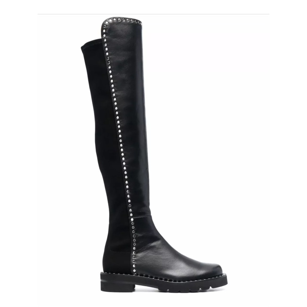 Stuart Weitzman Black 5050 Studded Boots - Picture 2 of 13
